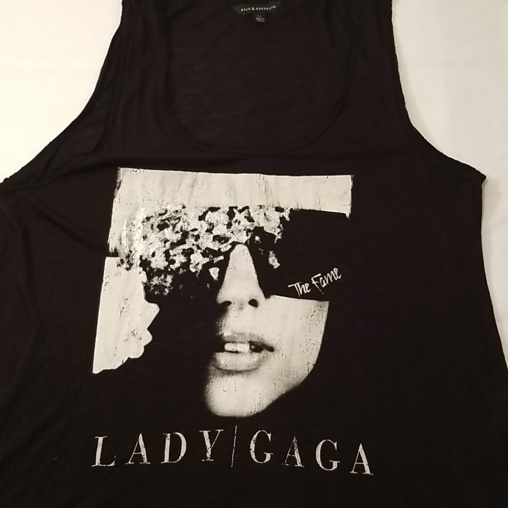 Rock & Republic Black Lady Gaga Graphic Tank